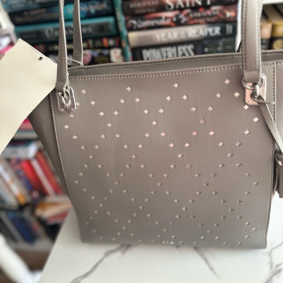 Ralph Lauren Double RL Handbags - Ralph Lauren Double RL Grey with silver diamond cutouts Tote Bag